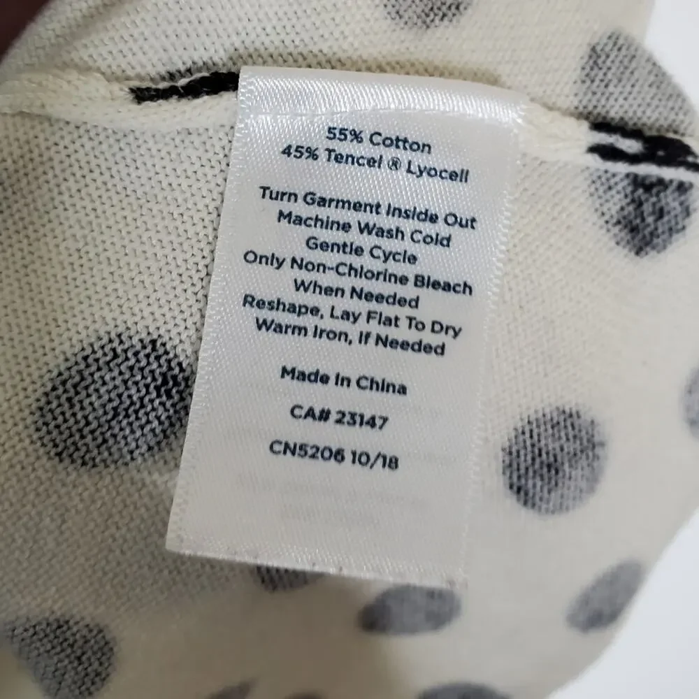 Talbots RSVP floral Embellished polka dot Sweater with matching tank top Size M
